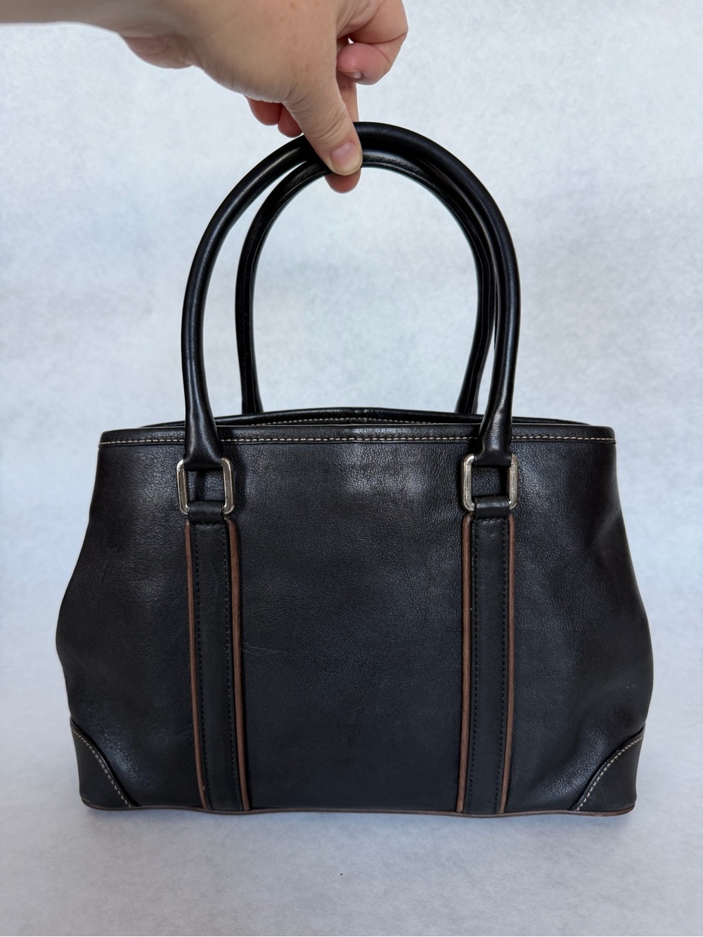 Coach 7586 Hampton Black Leather Satchel